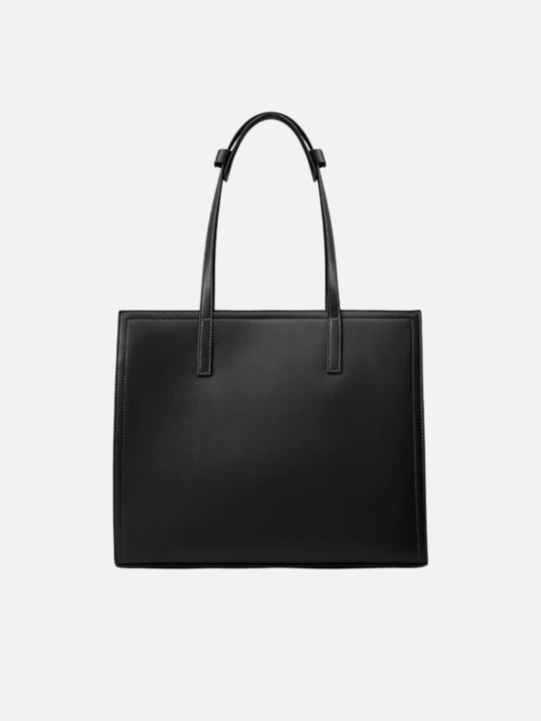 Sac Cabas Noir En Cuir Et Daim - Porté épaule, Occasion Bon état (manque Un Bouton)