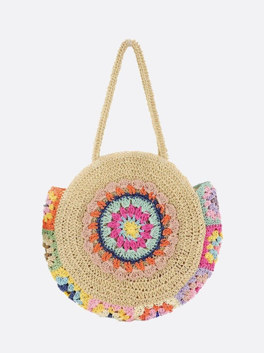Sac rond en paille et crochet – Gonsac