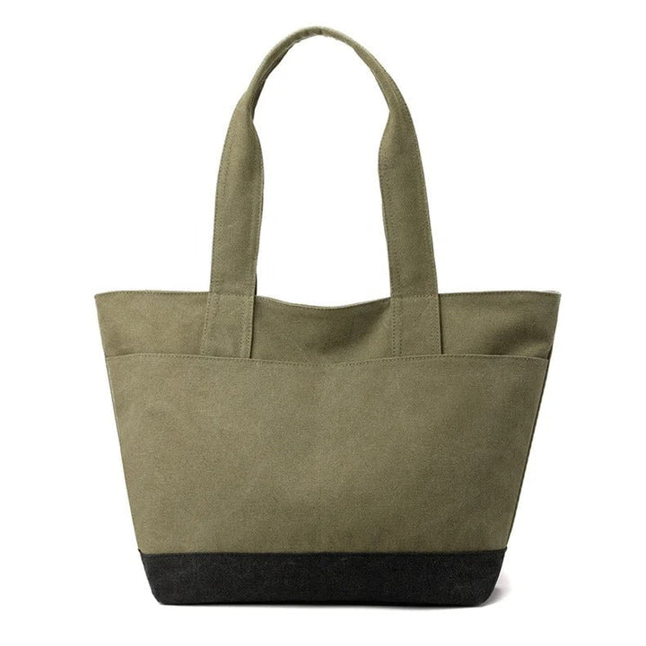 Two-tone canvas tote bag
