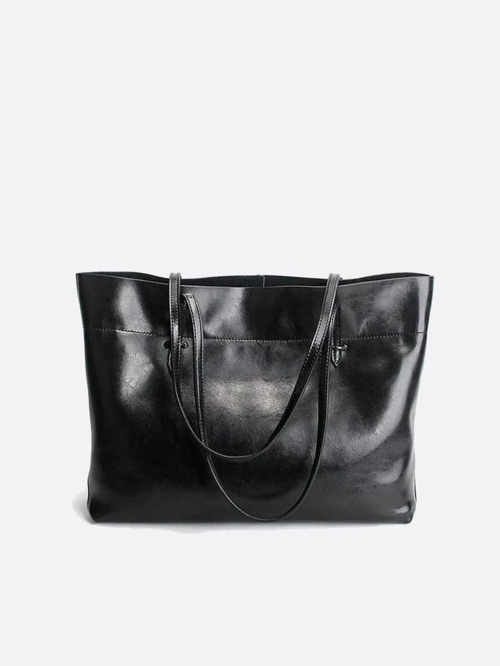 cabas cuir noir
