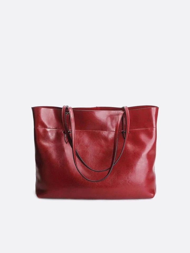 cabas cuir rouge
