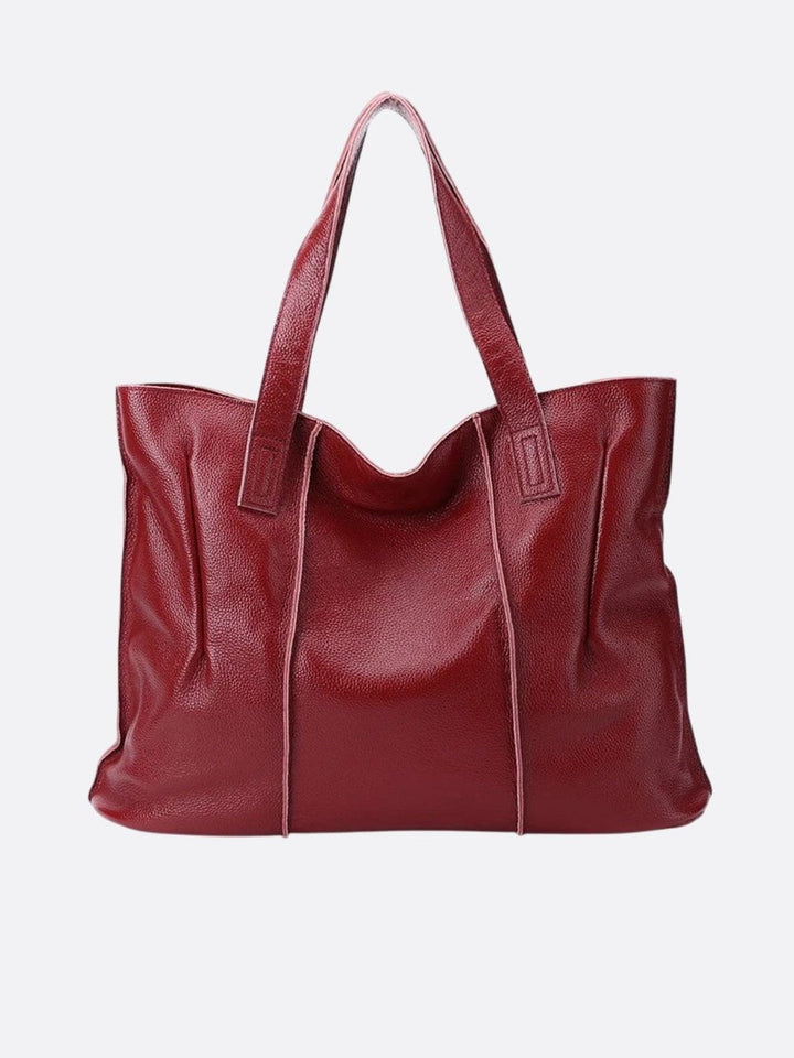 cabas cuir rouge bordeaux