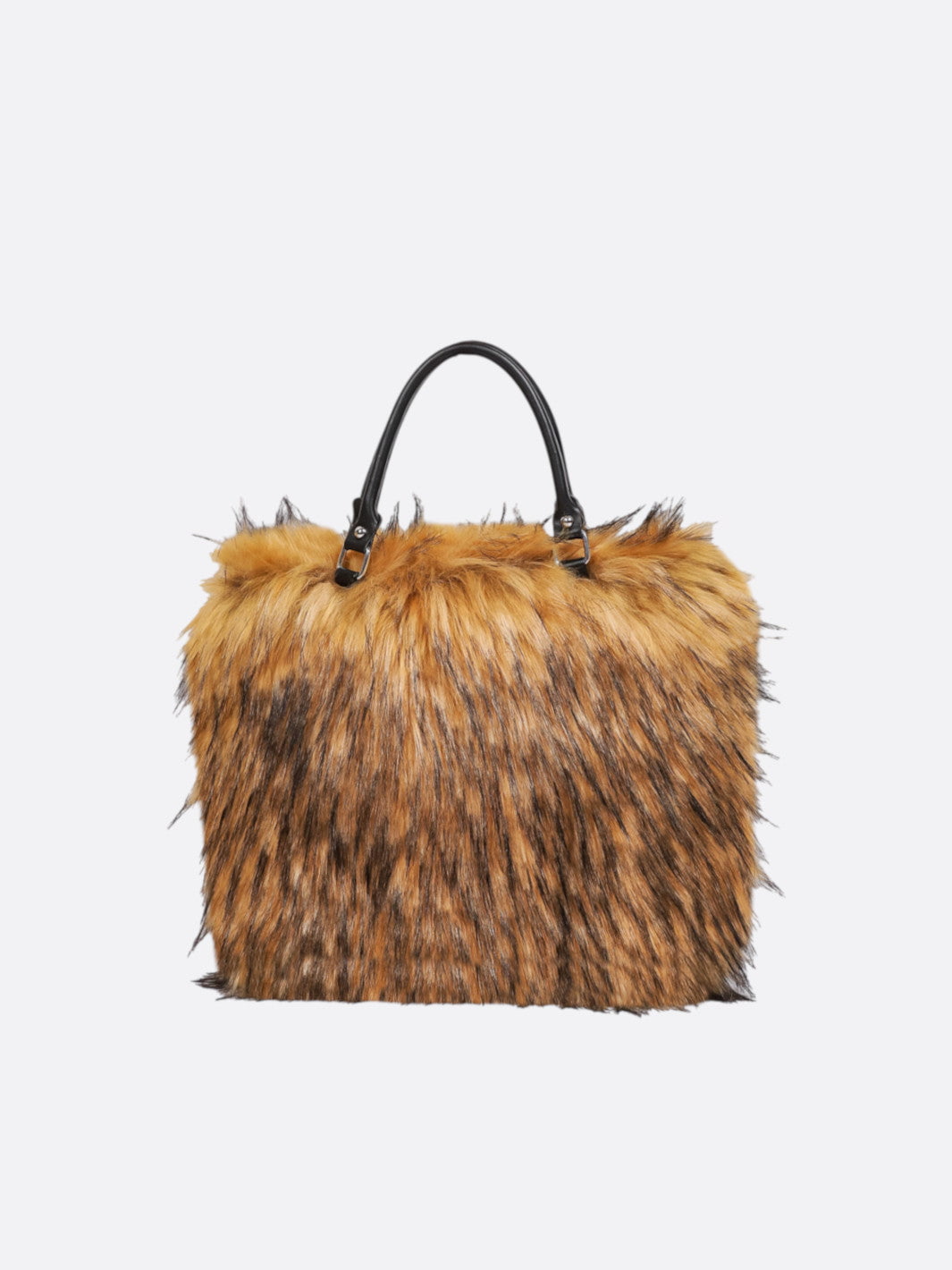 Cabas fausse fourrure camel