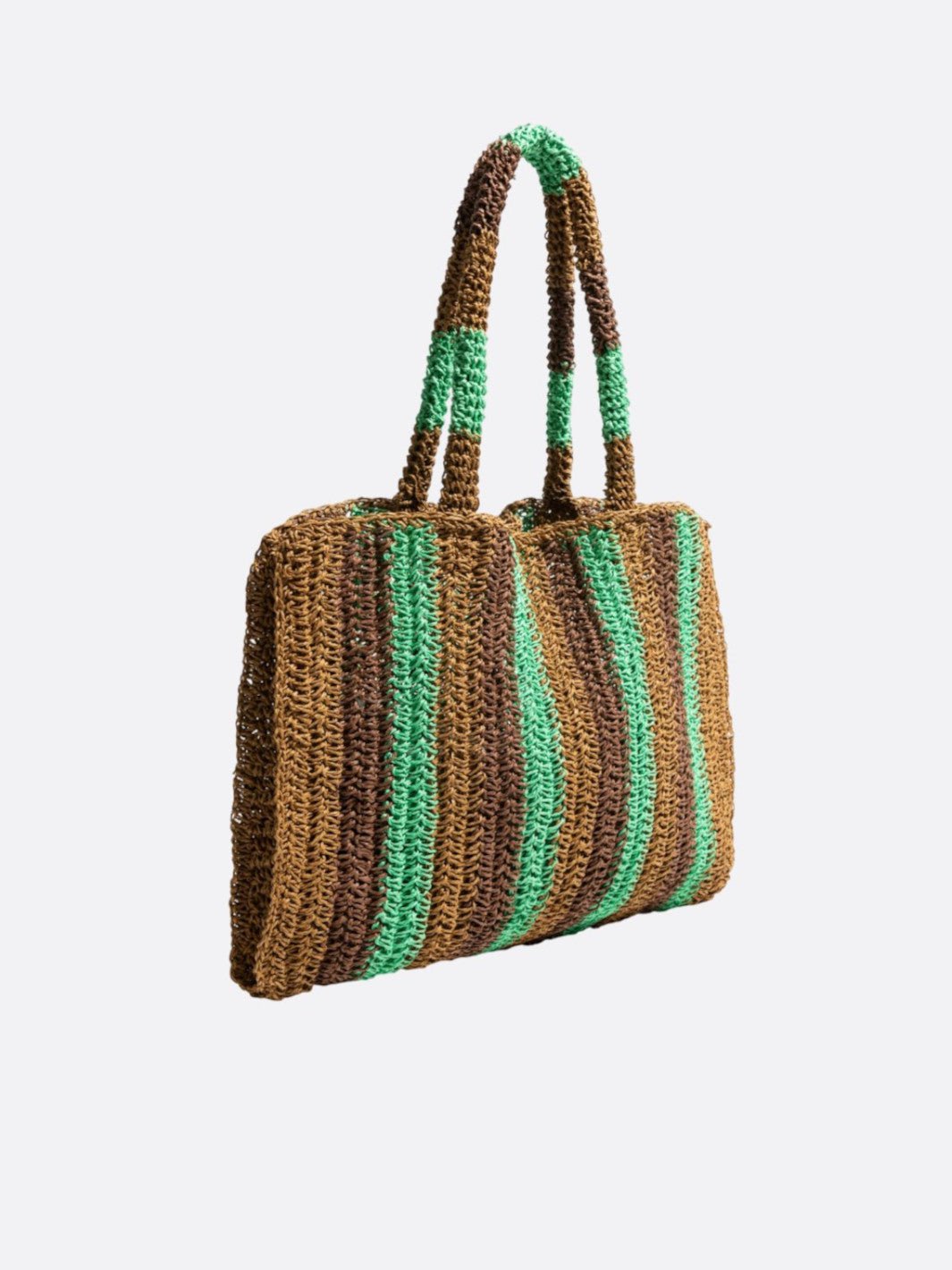 cabas paille avec rayures