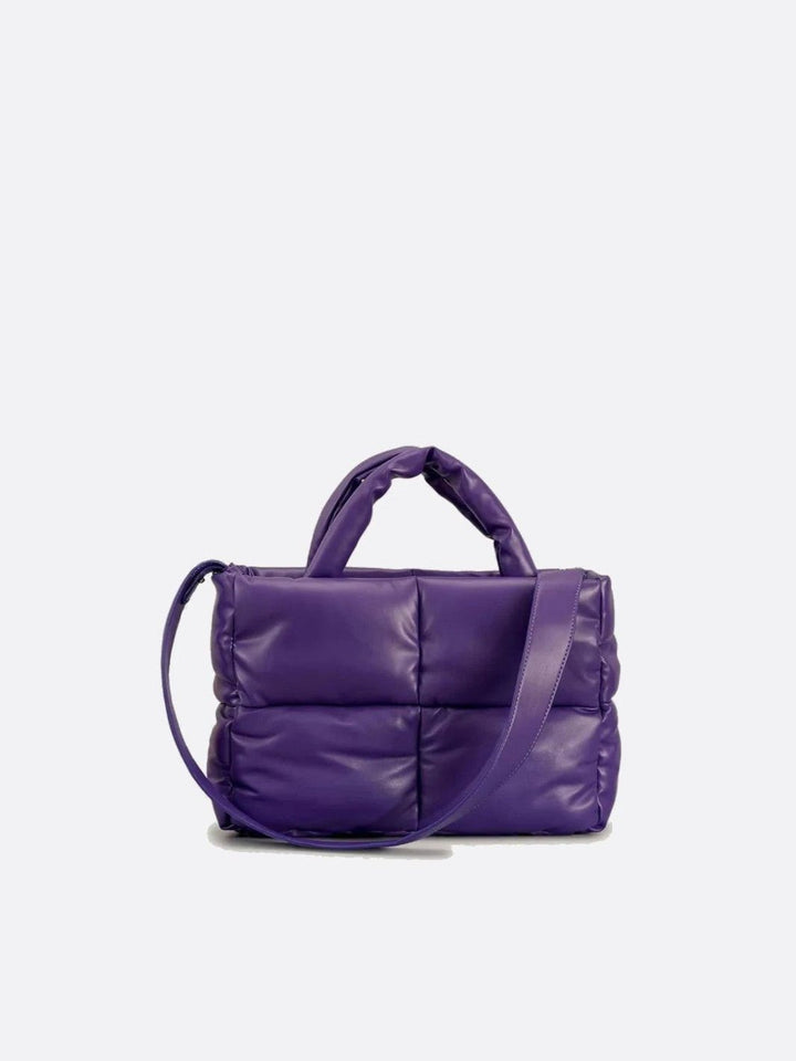 Cabas matelassé rectangulaire pourpre