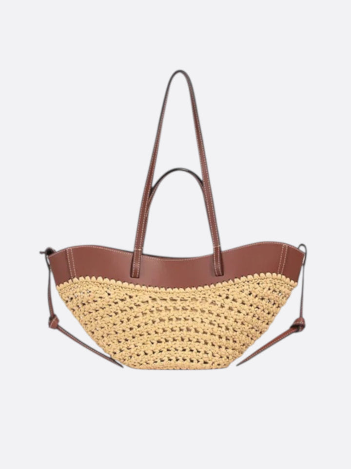 sac cabas paille et cuir