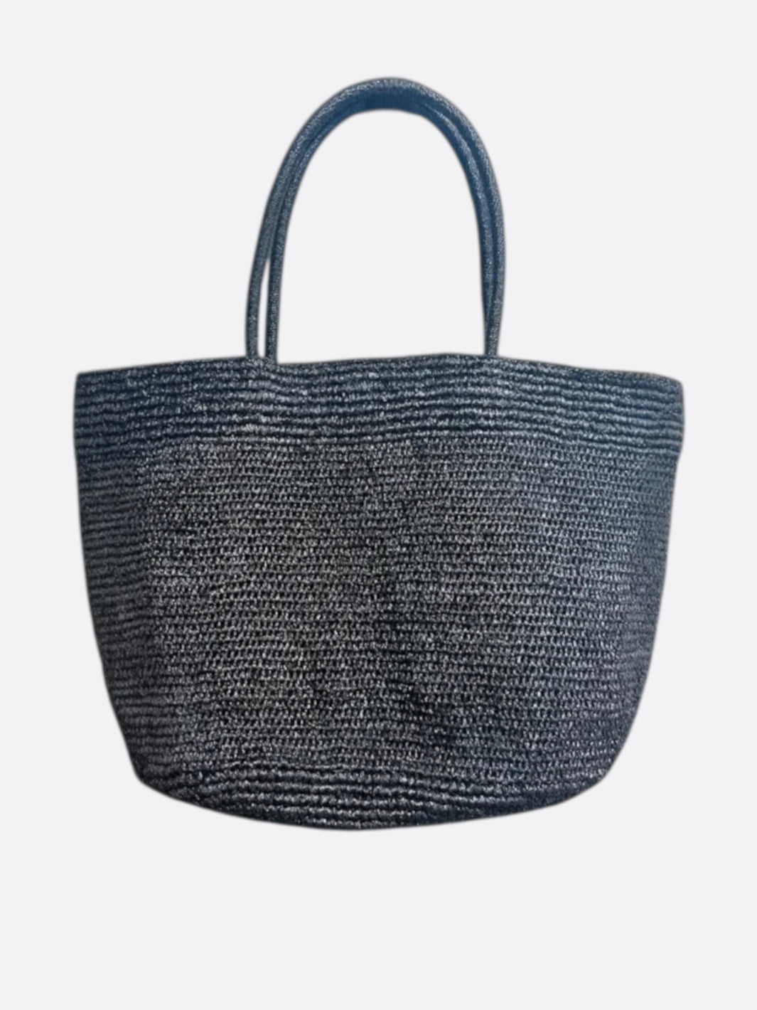 grand cabas raphia noir
