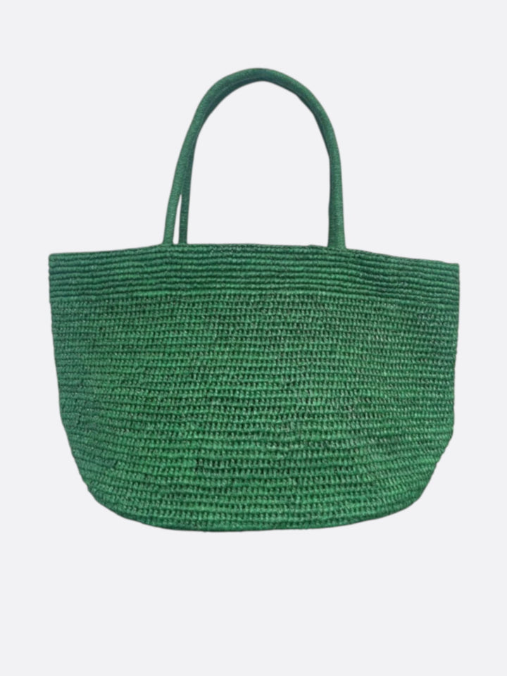grand cabas raphia vert