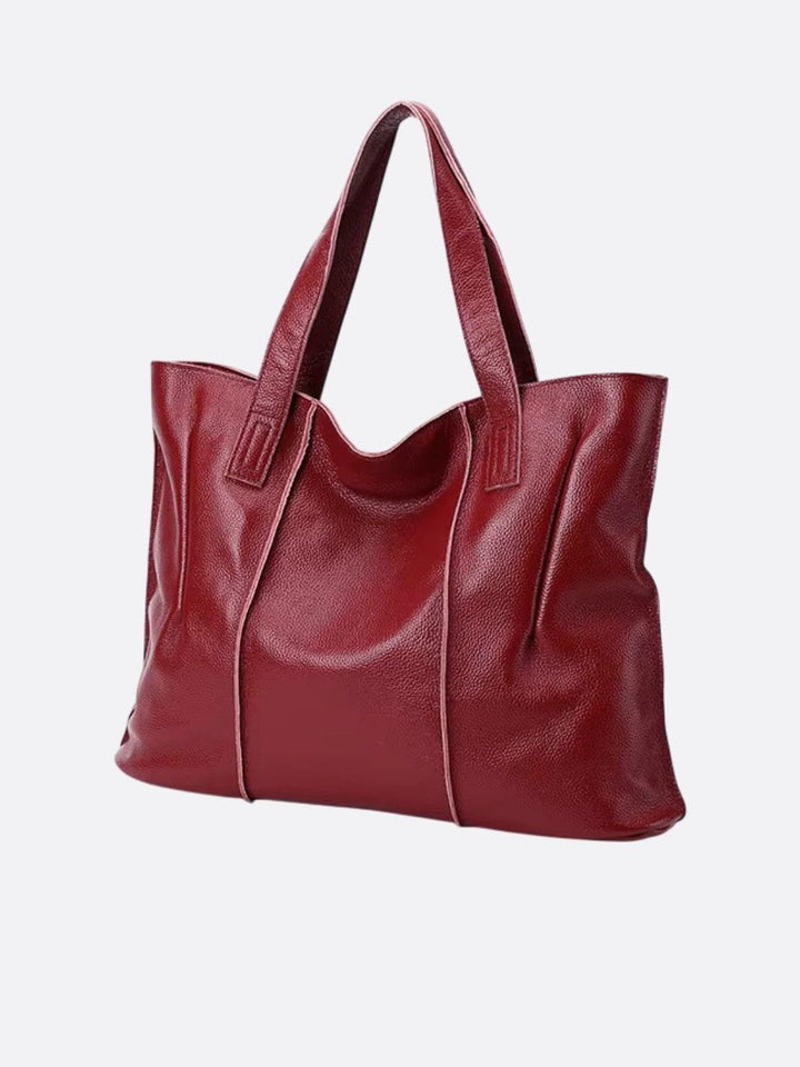 sac cabas cuir rouge femme