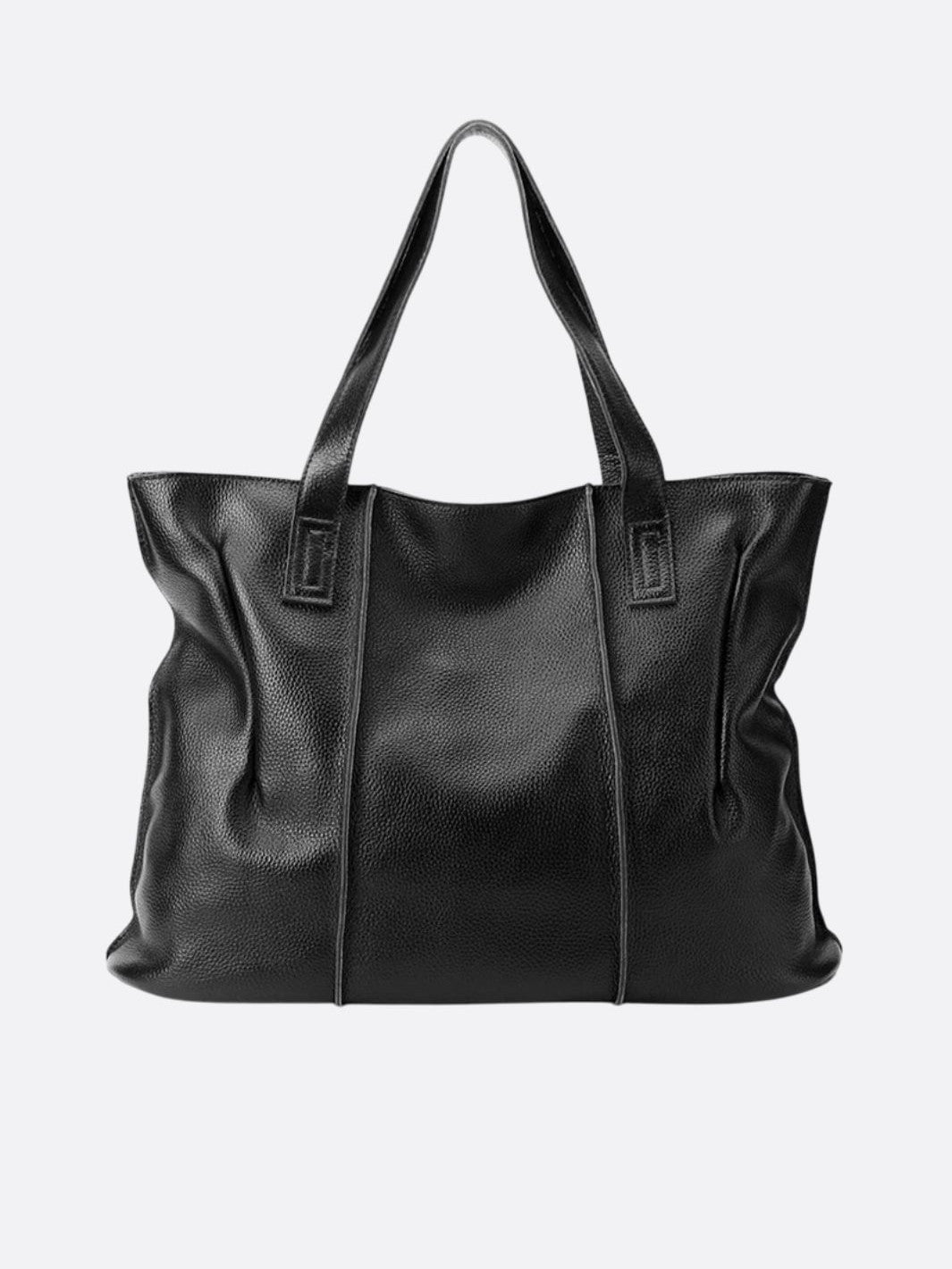 grand sac cabas cuir noir