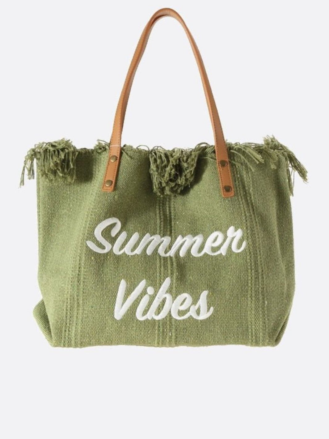 Grand sac cabas toile vert