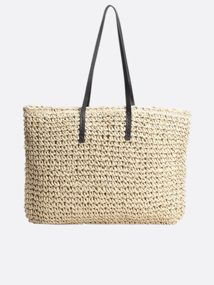 grand sac cabas paille beige