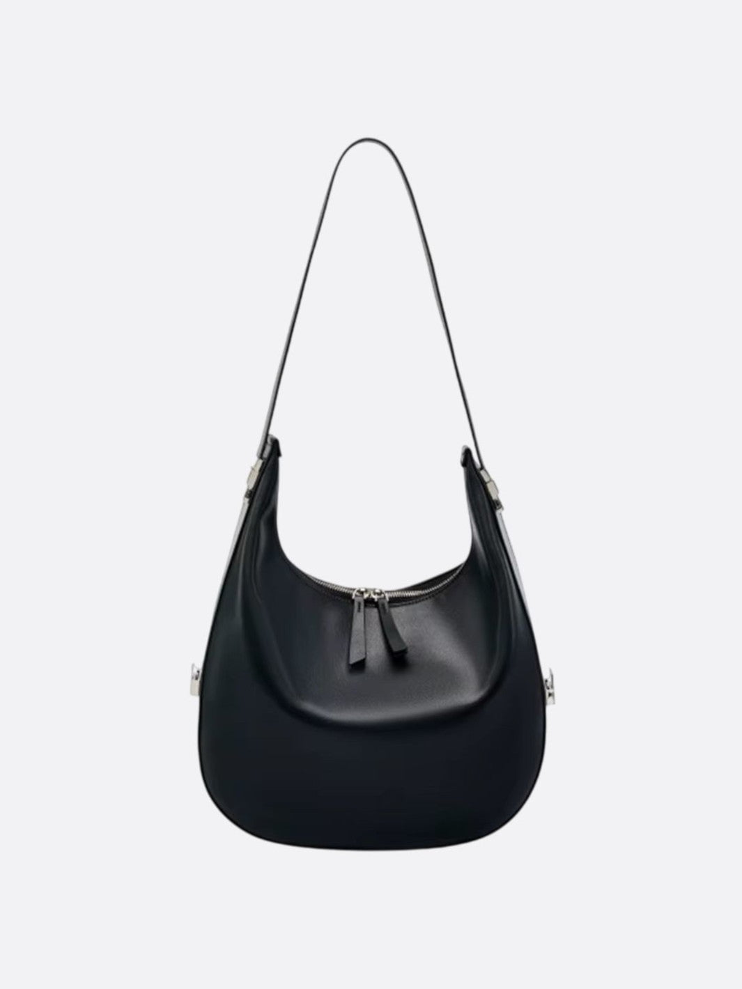 sac demi-lune cuir noir
