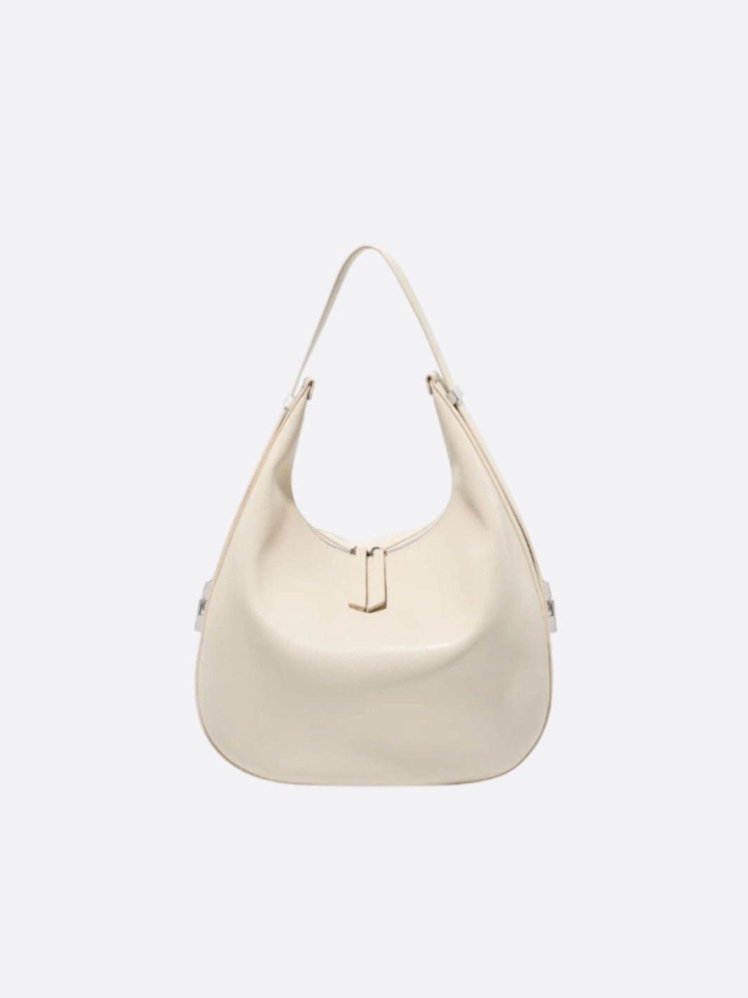 grand sac demi lune cuir blanc