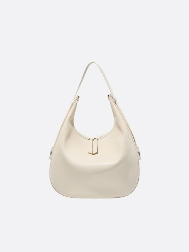 grand sac demi lune cuir blanc