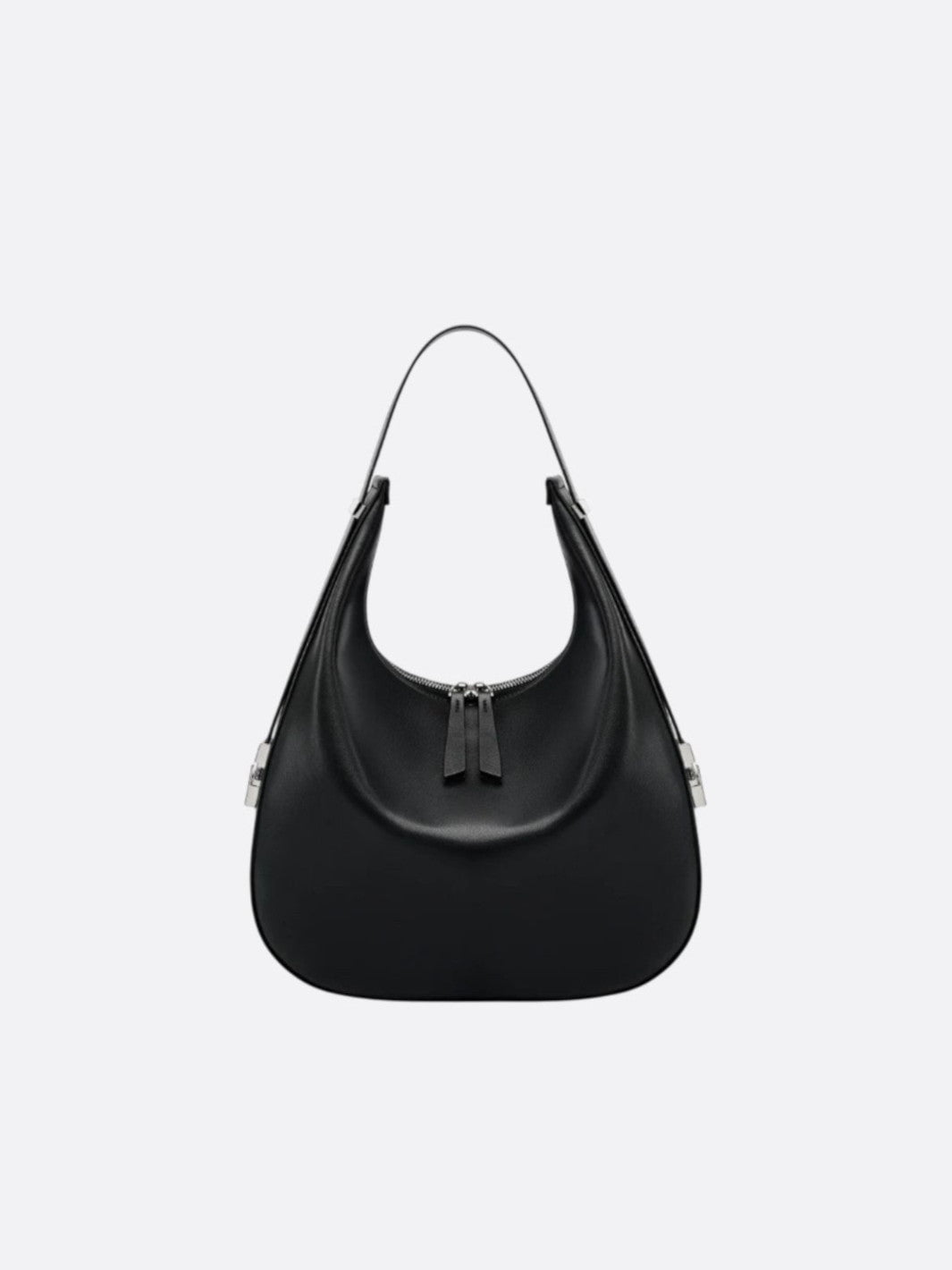 grand sac demi-lune cuir noir