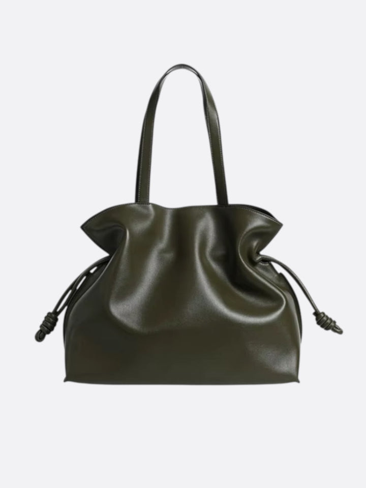 grand sac cuir souple vert