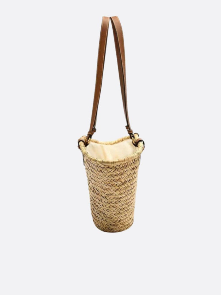 Panier en paille avec anse en cuir <br>Marenzo