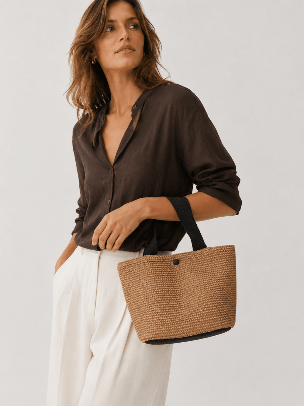 Petit sac à main en paille