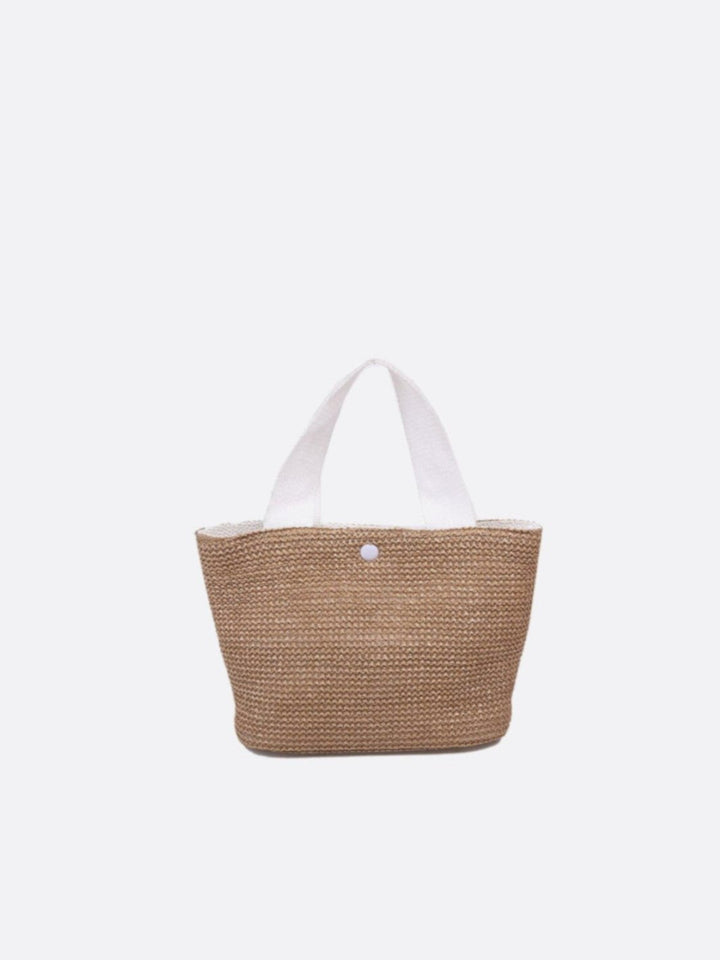 Petit sac à main en paille blanc