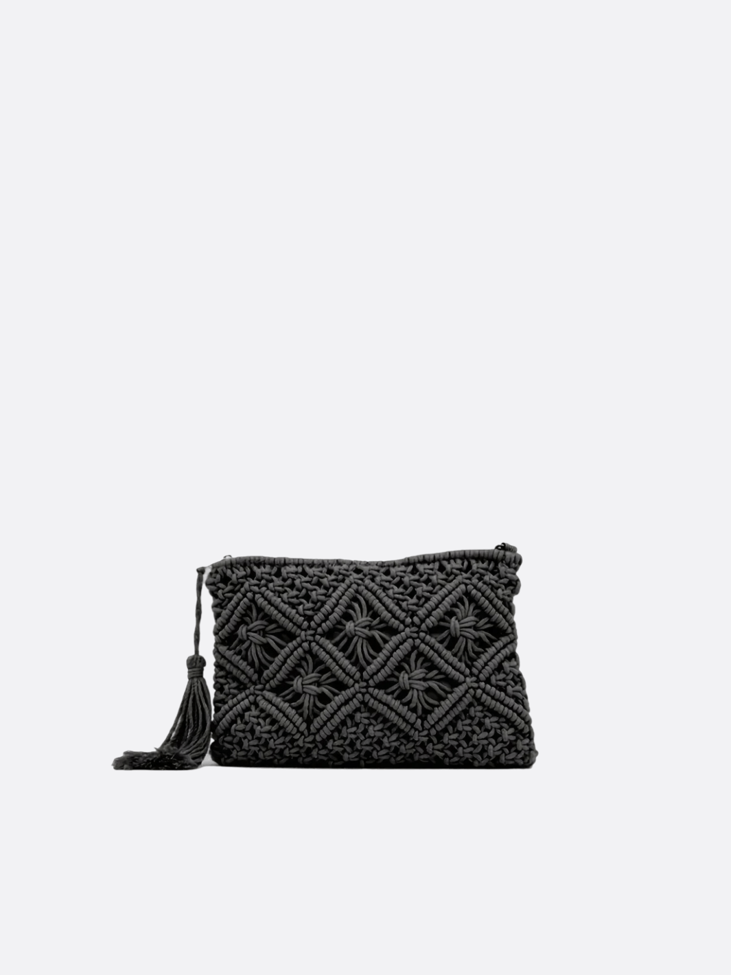 pochette macramé noir