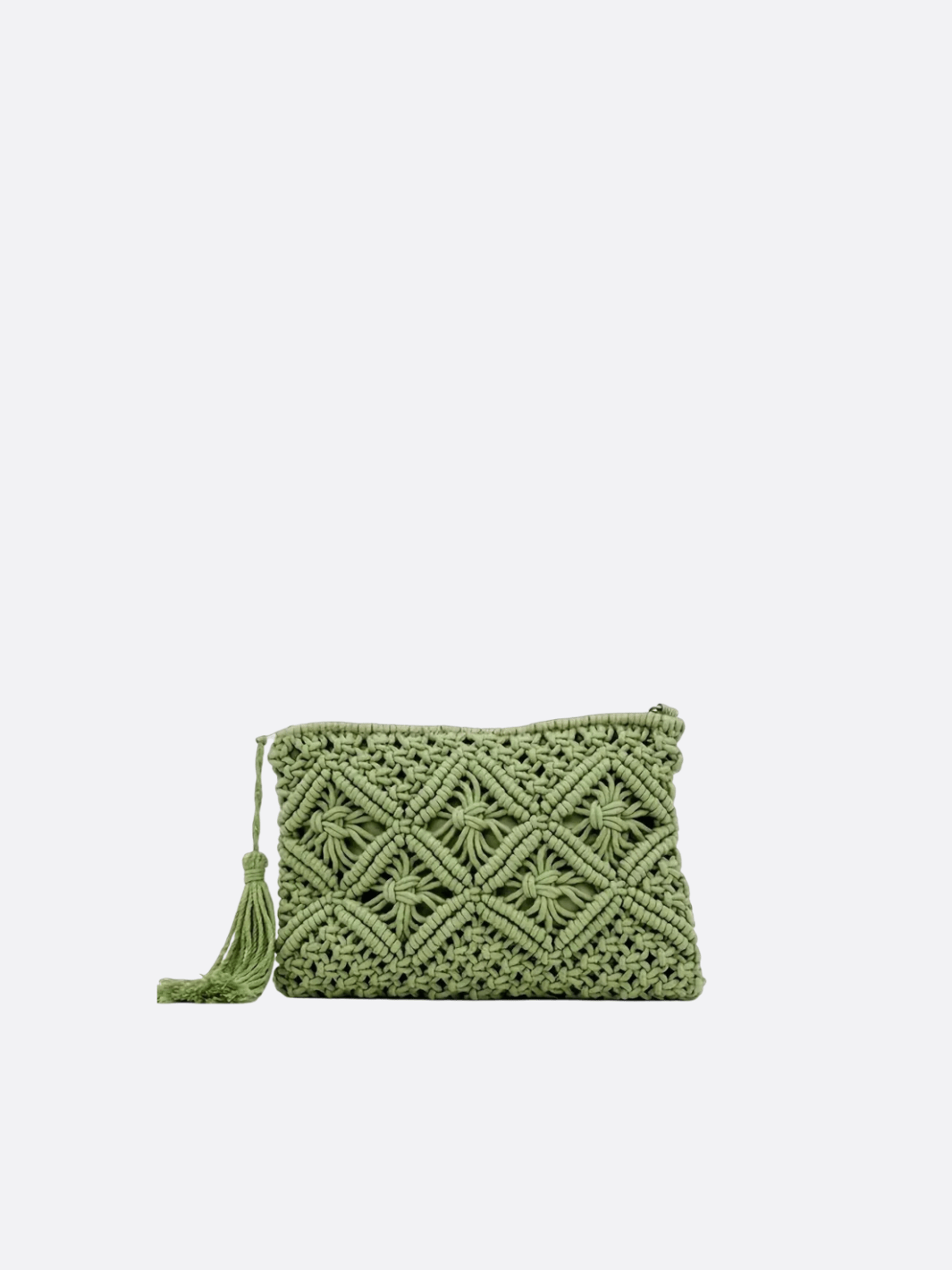 pochette macramé vert
