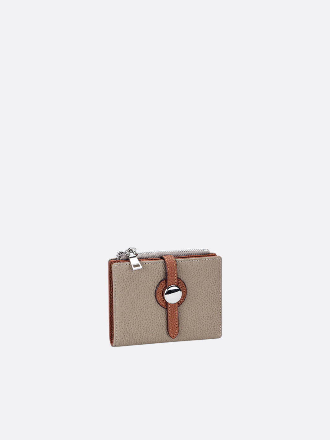 portefeuille cuir petit format grège