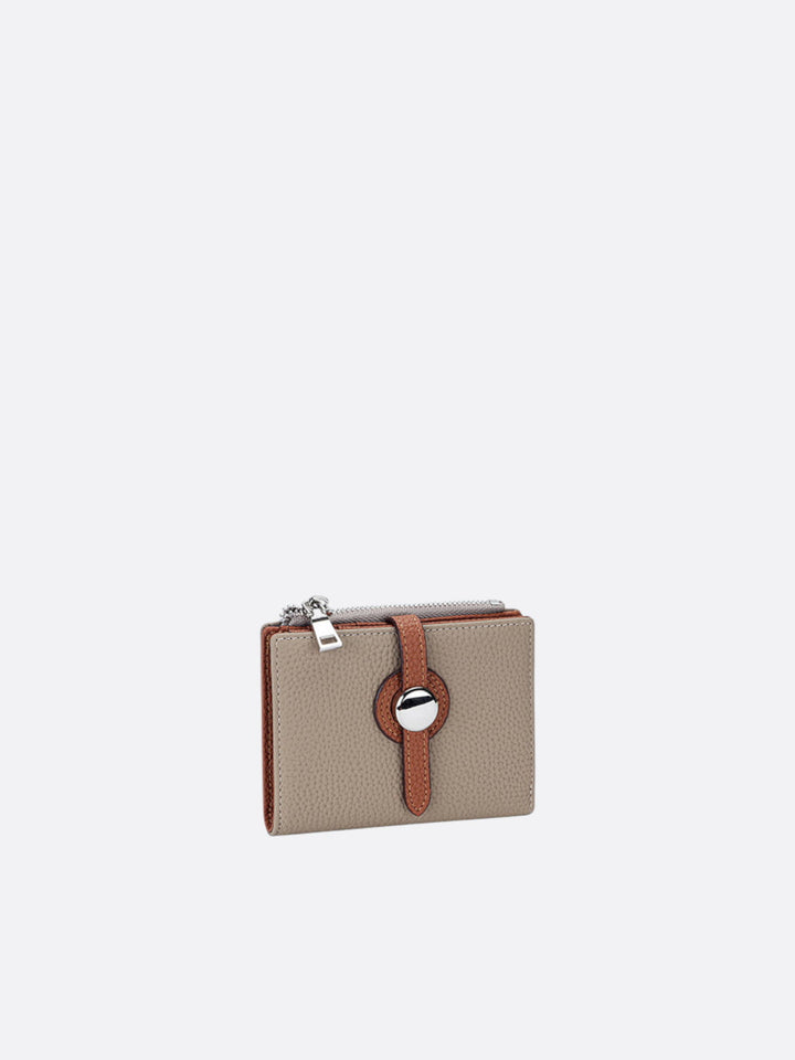 portefeuille cuir petit format grège