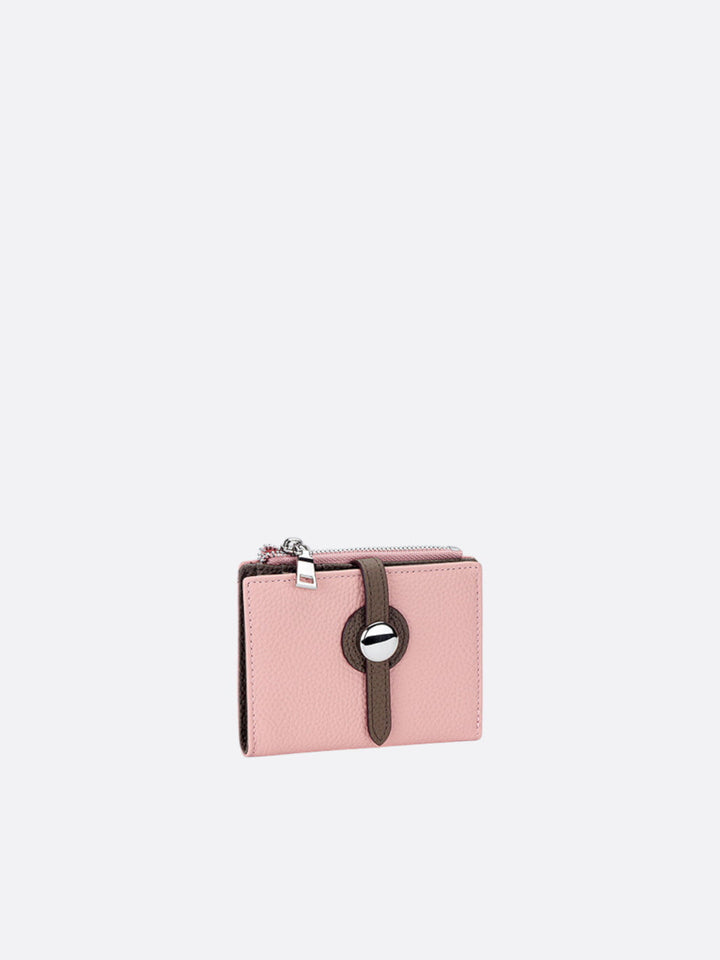 portefeuille cuir petit format rose