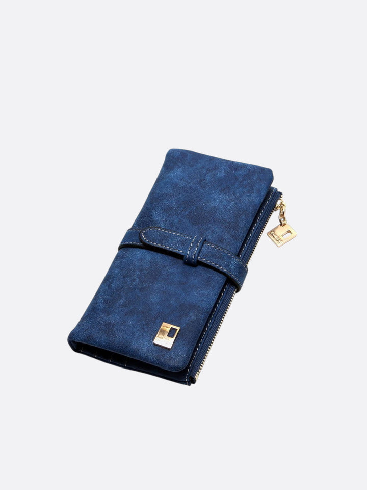 Portefeuille nubuck bleu