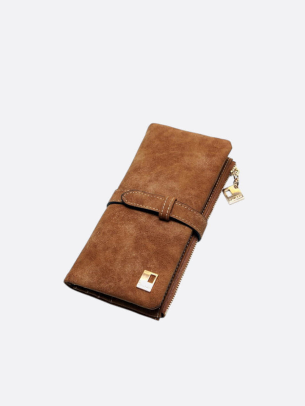 Portefeuille nubuck camel