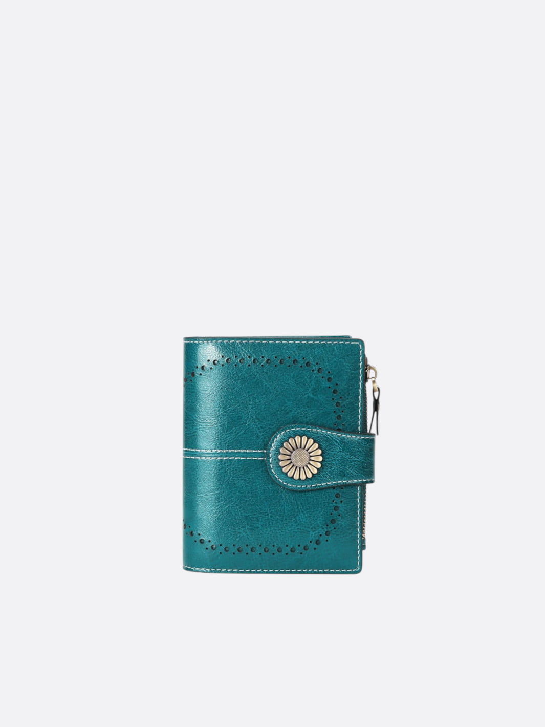 Portefeuille cuir bleu canard