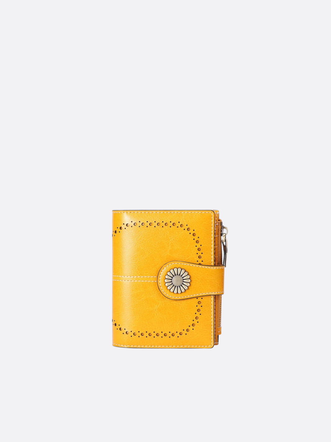portefeuille cuir jaune