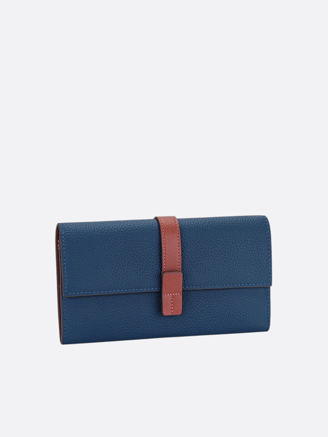 portefeuille coloré cuir bleu