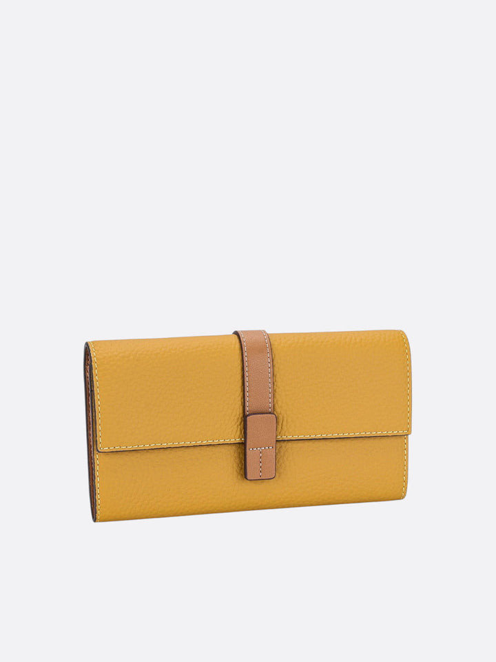 portefeuille coloré cuir jaune