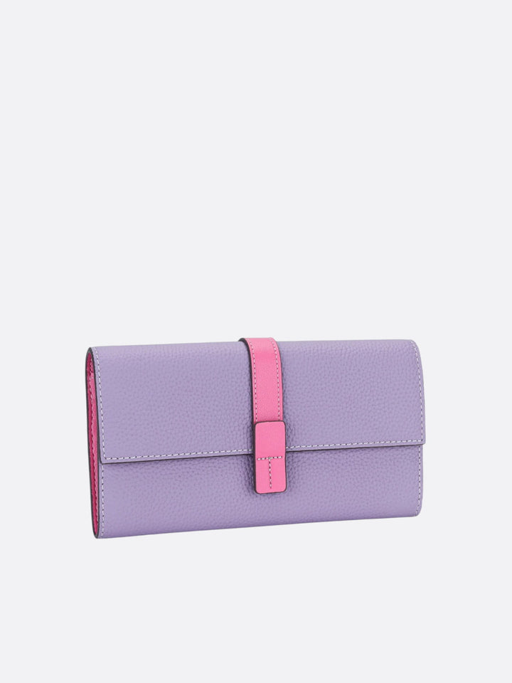 portefeuille coloré cuir mauve