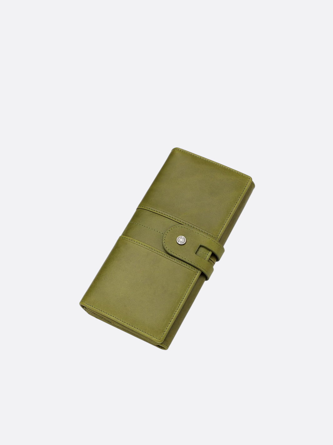 portefeuille long cuir vert