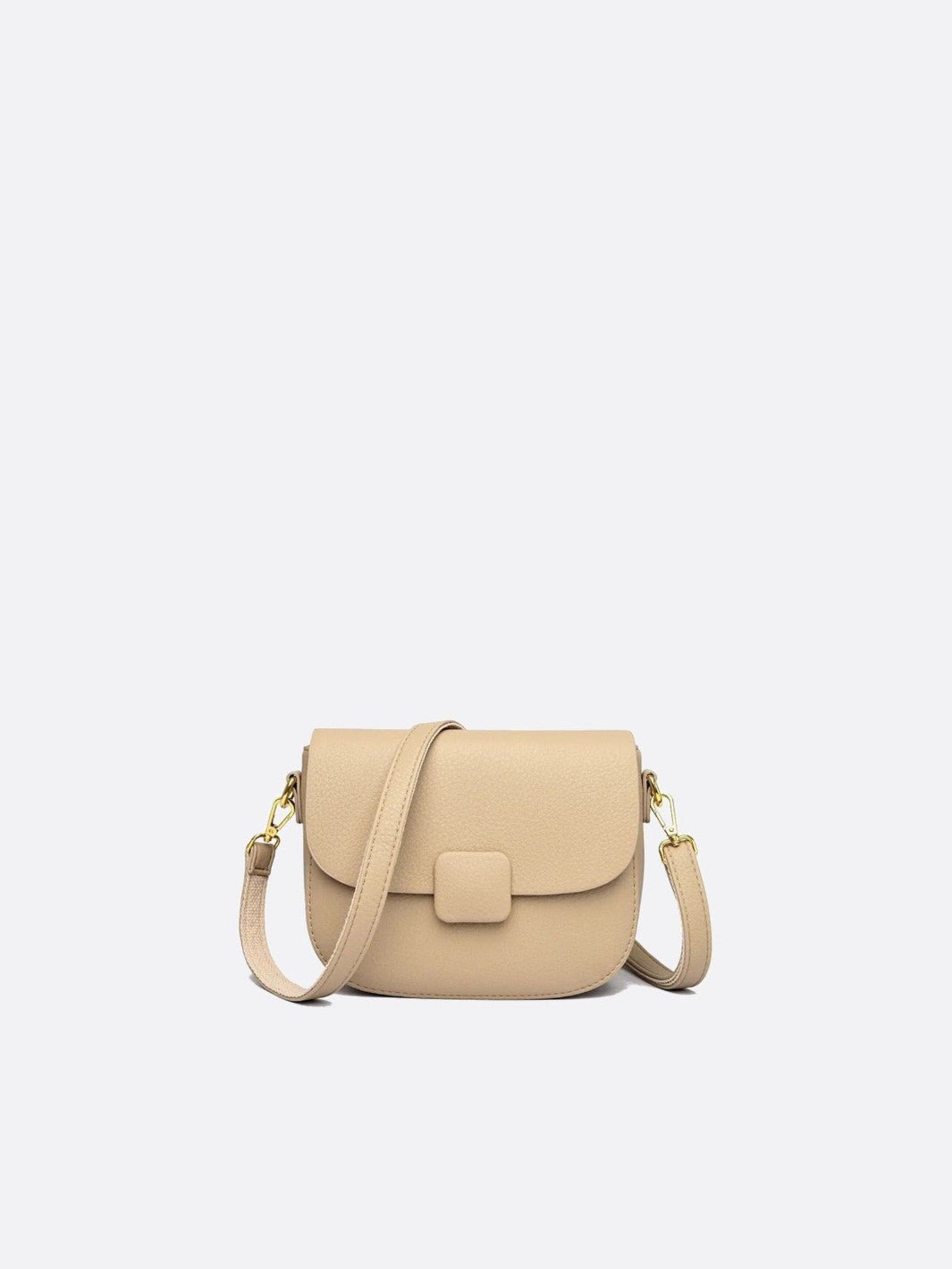 Sac bandoulière cuir grainé beige amande
