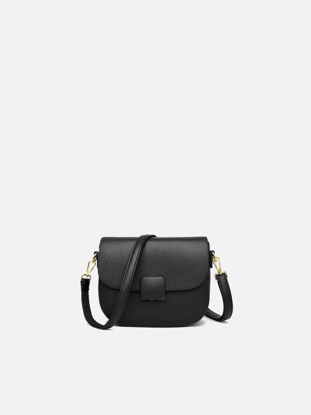 Sac bandoulière cuir grainé noir