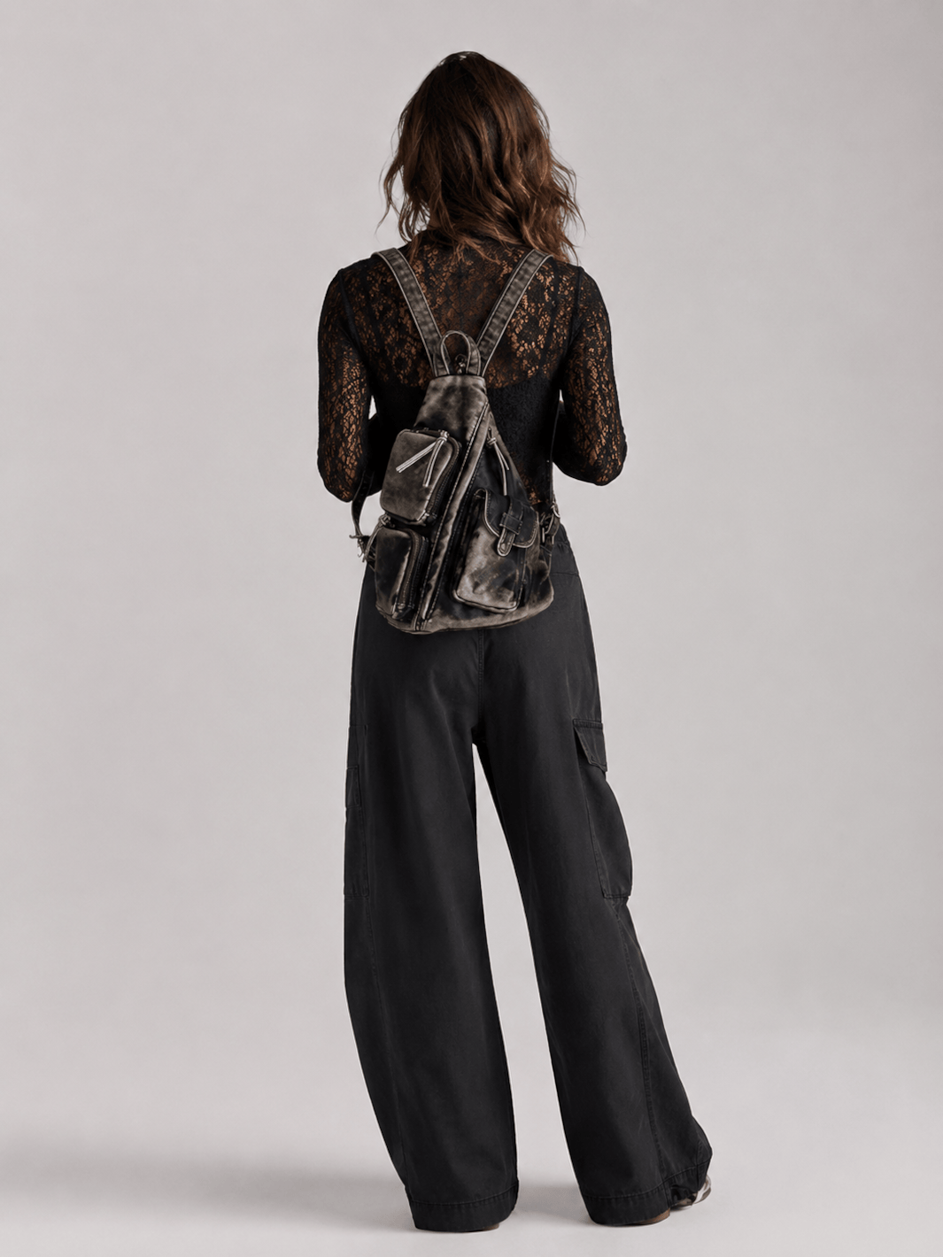 Sac à dos femme cuir gris