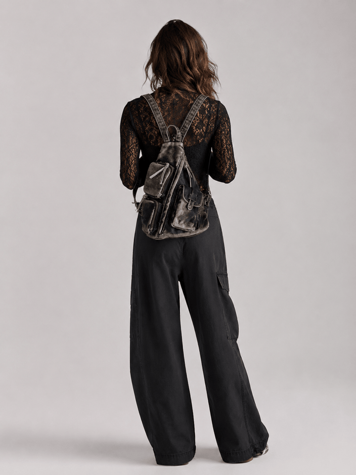 Sac à dos femme cuir gris