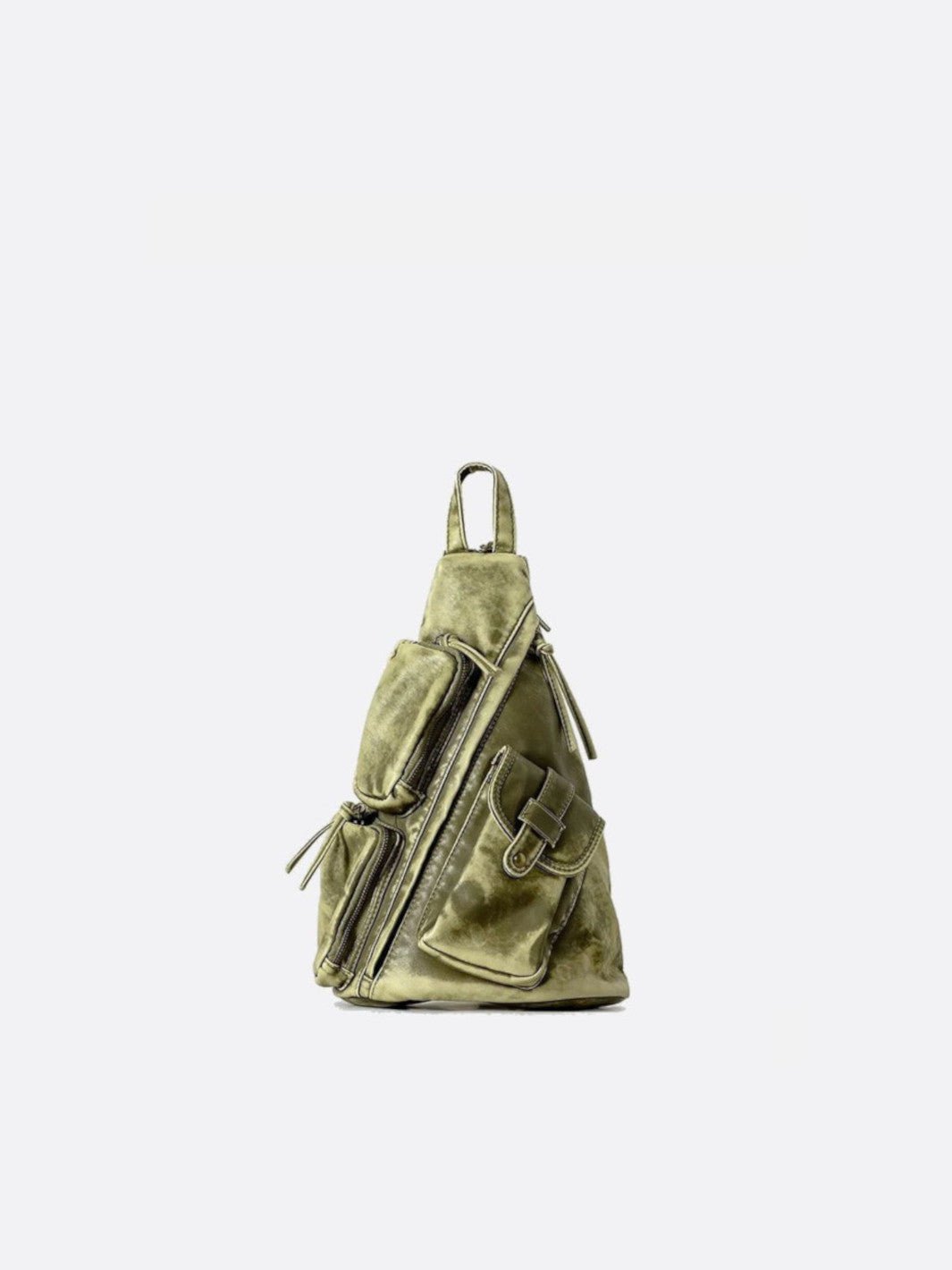 Sac à dos cuir souple vert