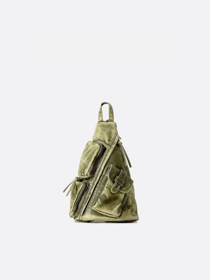 Sac à dos cuir souple vert