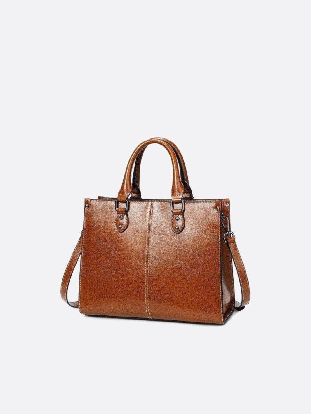 Sac à main cabas cuir vintage camel