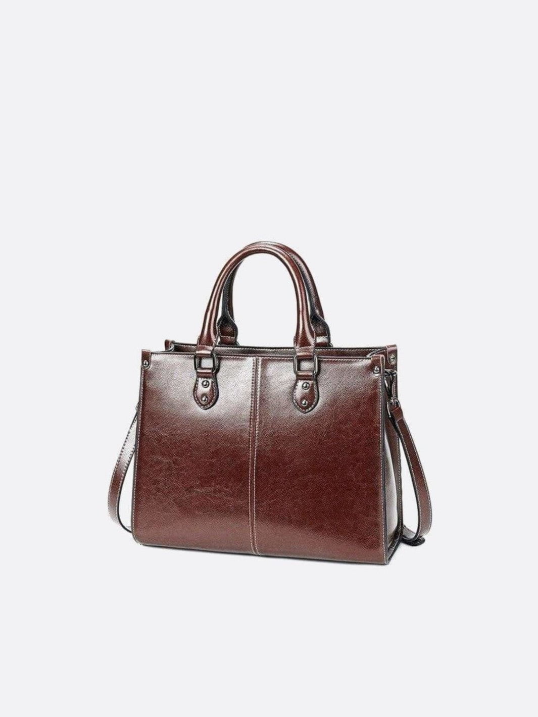 Sac à main cabas cuir vintage marron