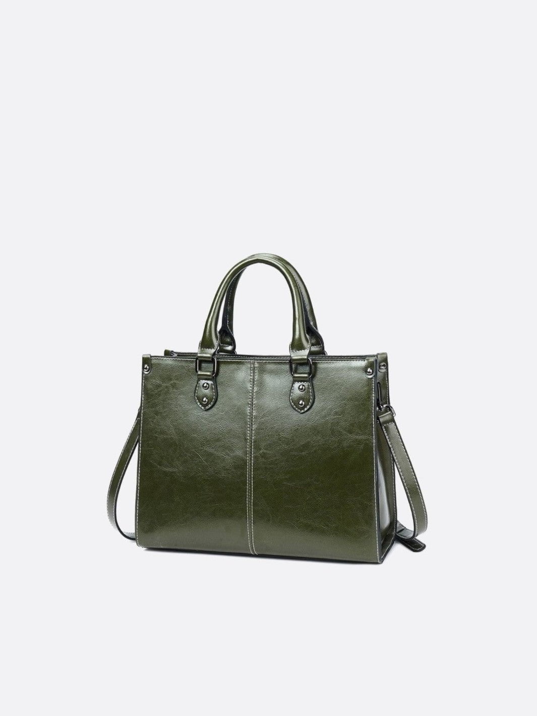 Sac à main cabas cuir vintage vert