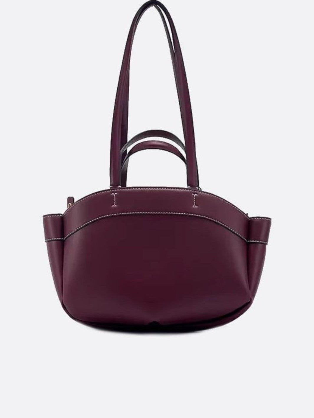 Sac à main cabas cuir bordeaux