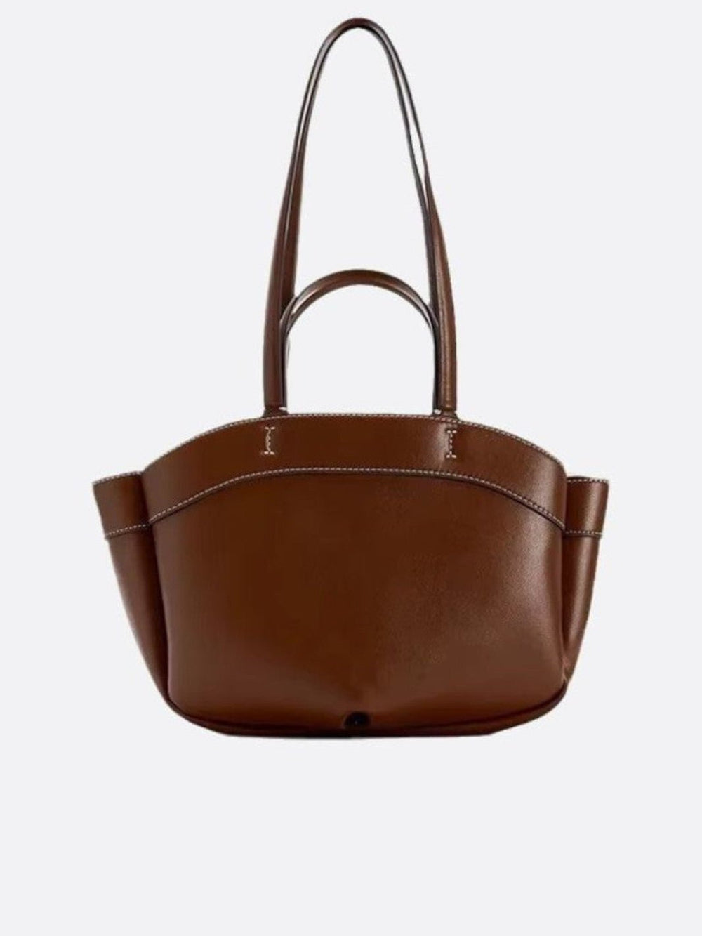 Sac à main cabas cuir marron