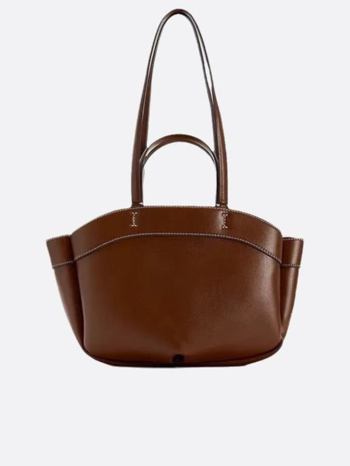 Sac à main cabas cuir marron