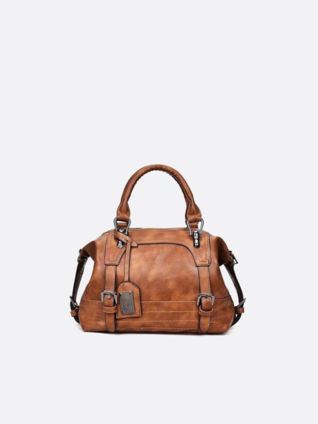 Sac à main cuir rétro camel